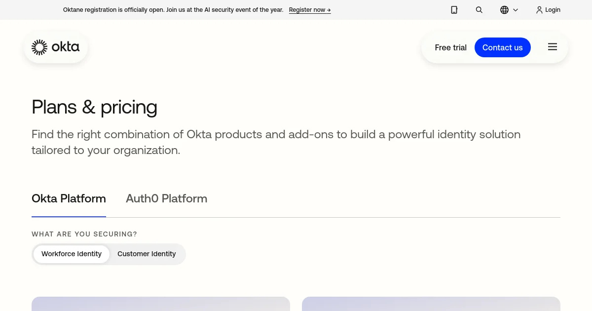 Okta Ventures pricing page