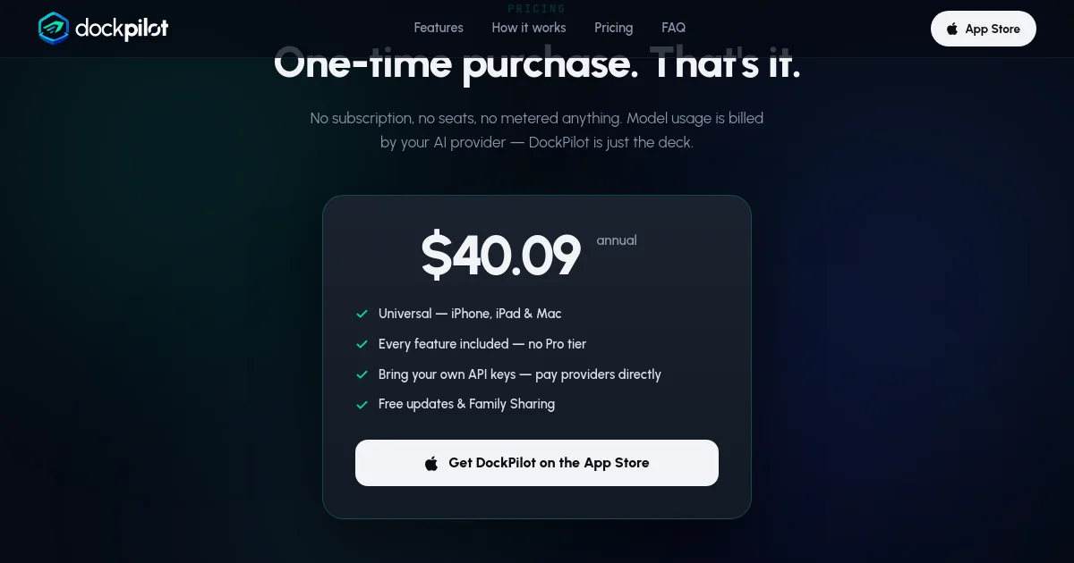 Dockpilot pricing page