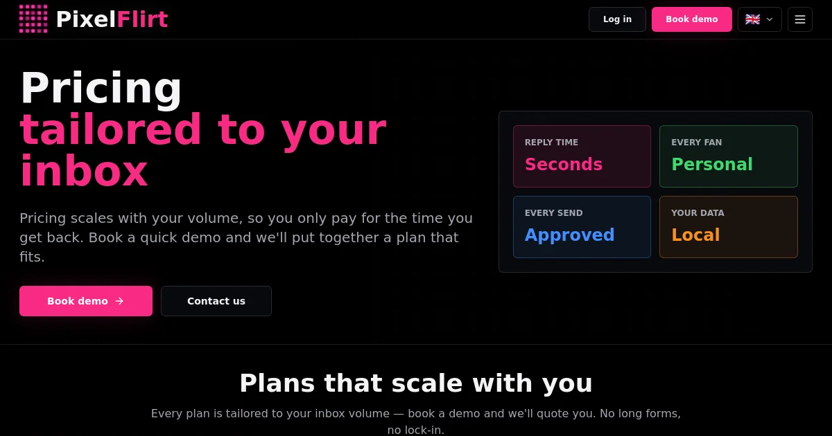 Pixelflirt pricing page