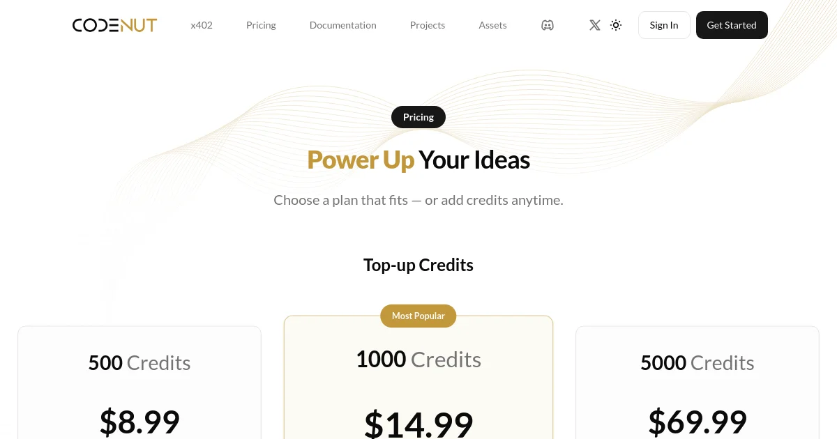 CodeNut pricing page
