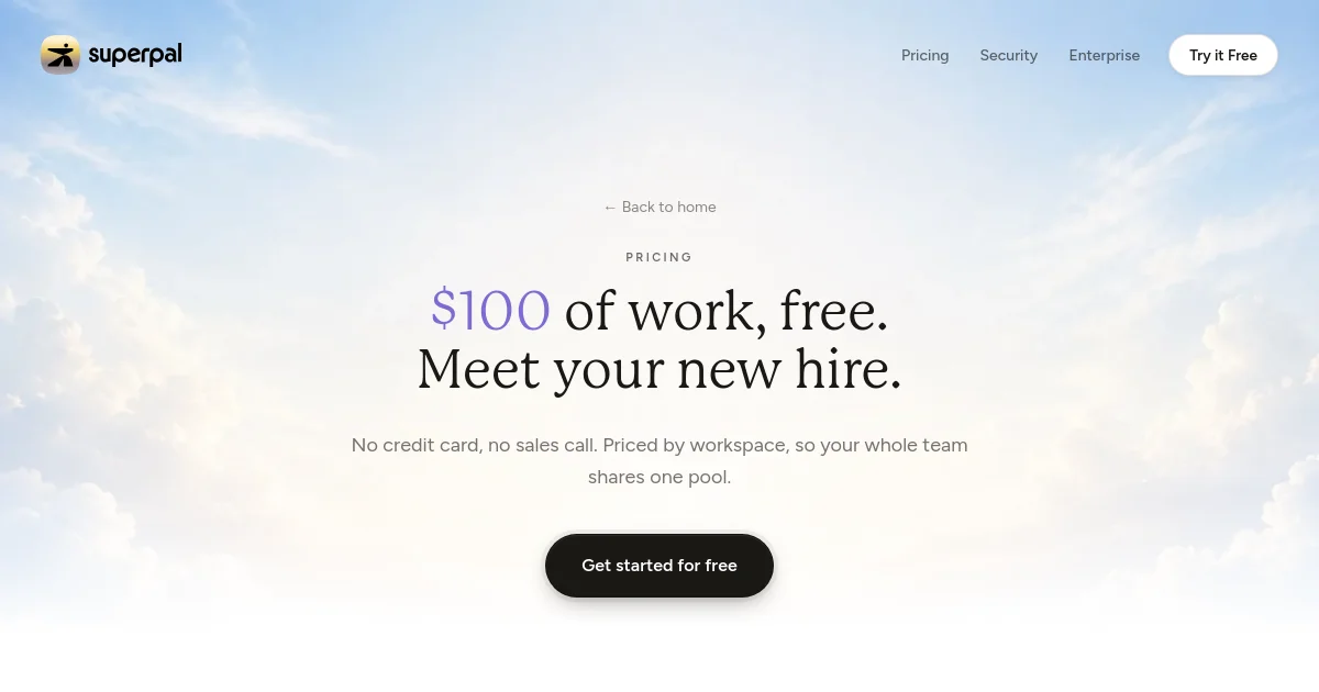 Superpal pricing page