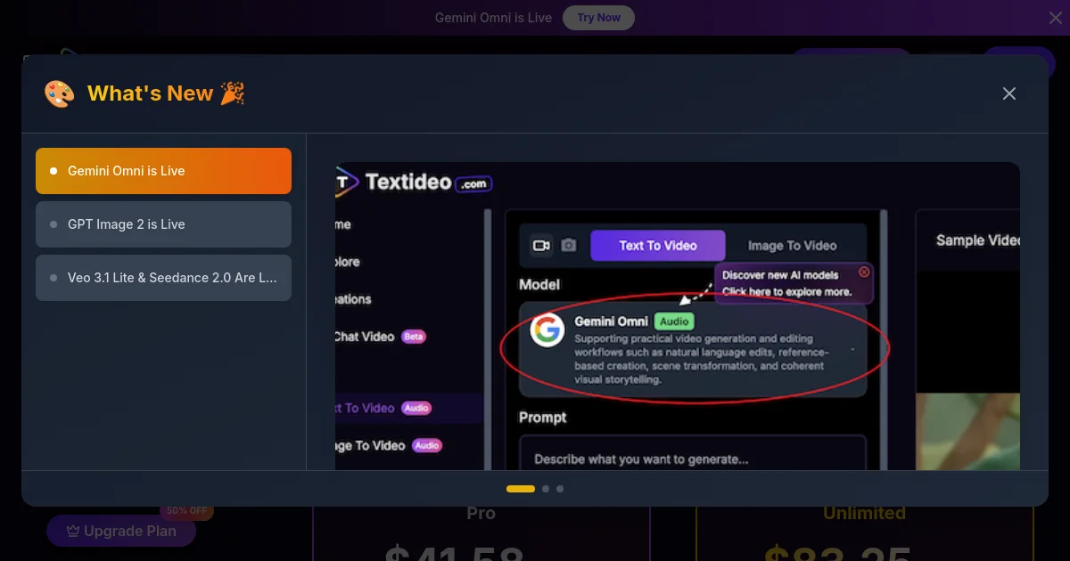textideo pricing page