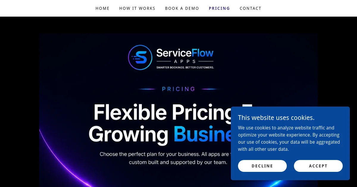 Service Flow Apps pricing page