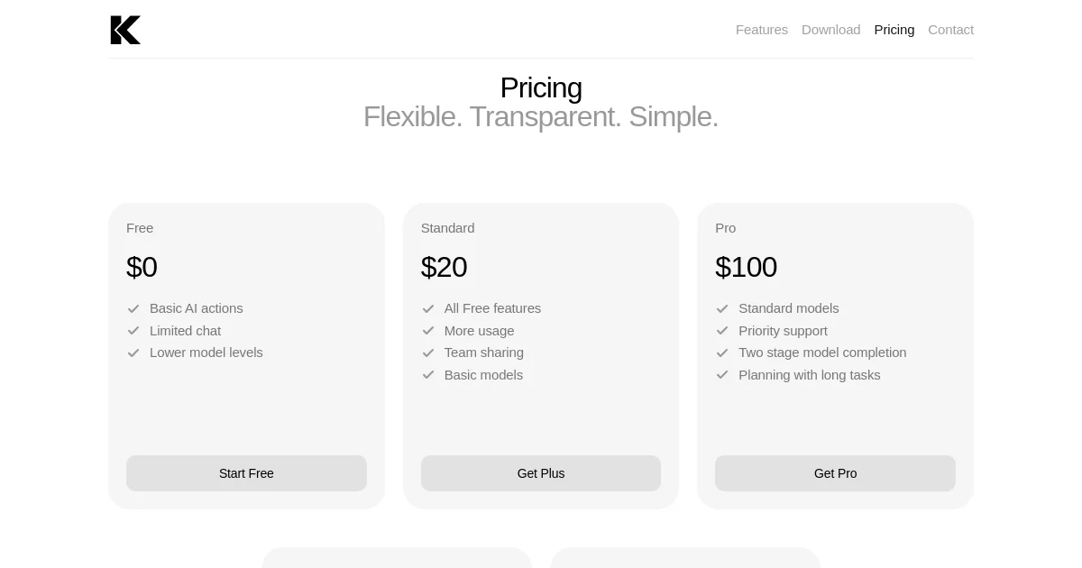 Kelden pricing page