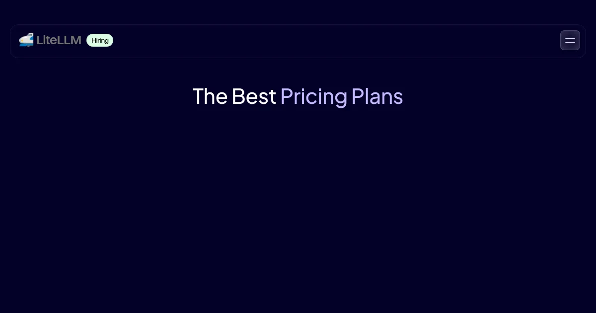 LiteLLM pricing page