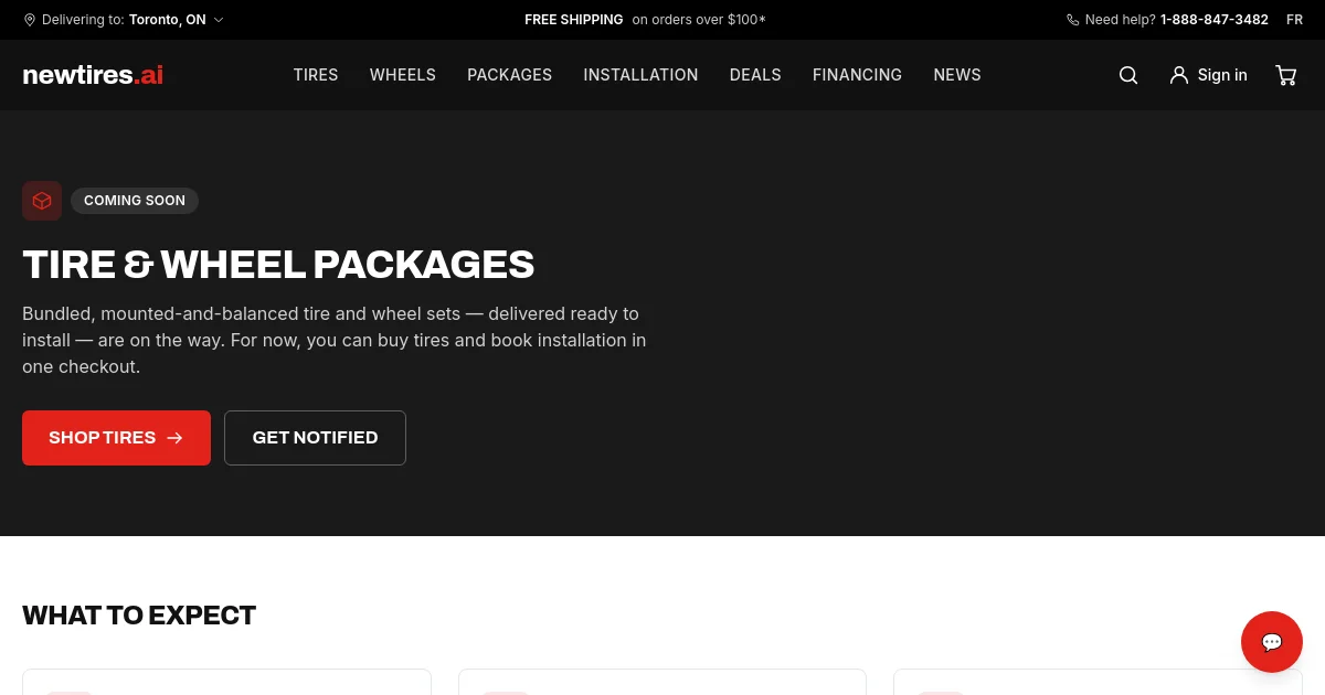 Newtires pricing page