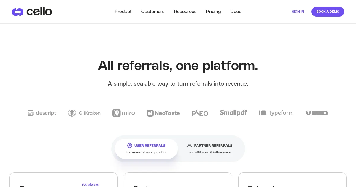 Cello pricing page