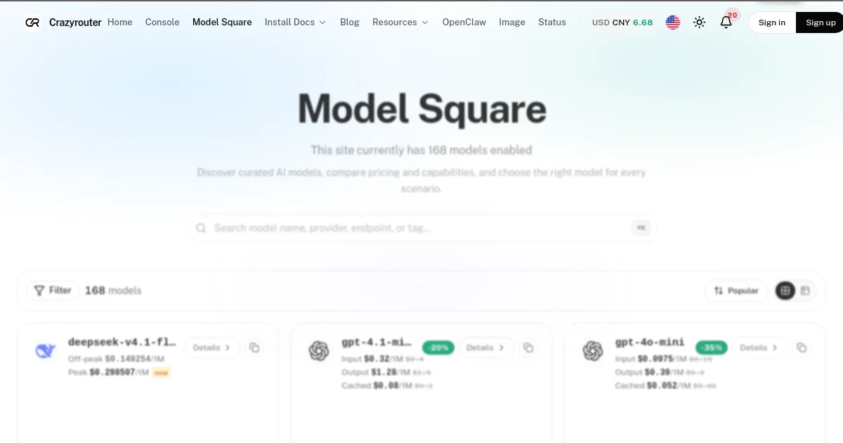 Crazyrouter pricing page