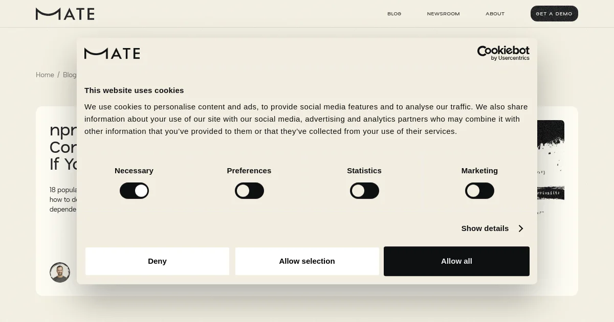 Mate Security pricing page