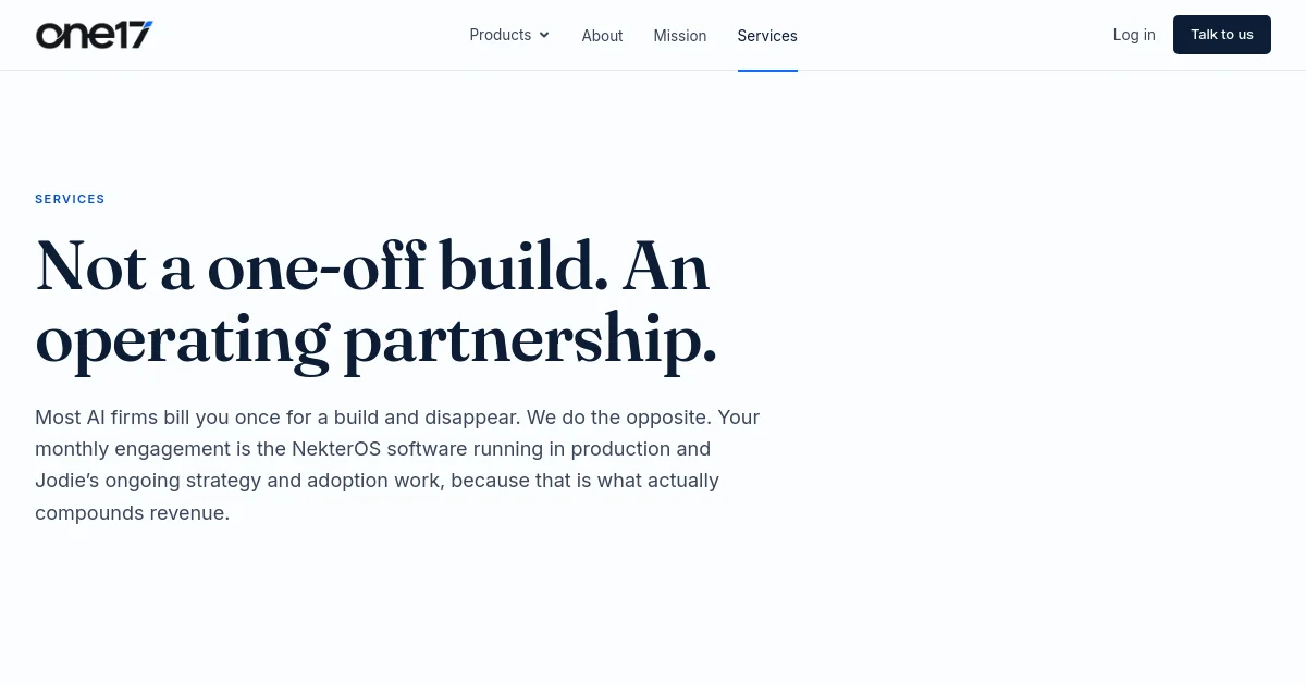 One17 pricing page