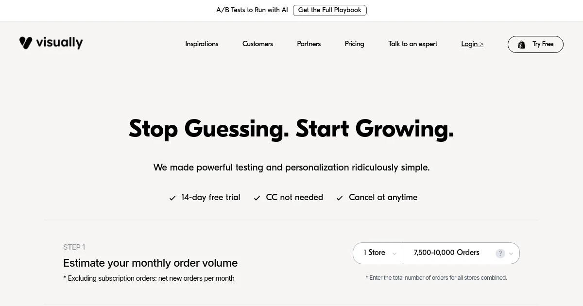 Visually.io pricing page