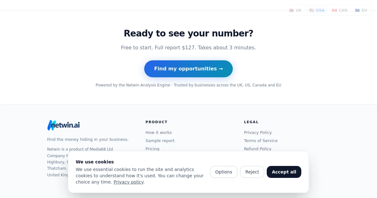 Netwin pricing page
