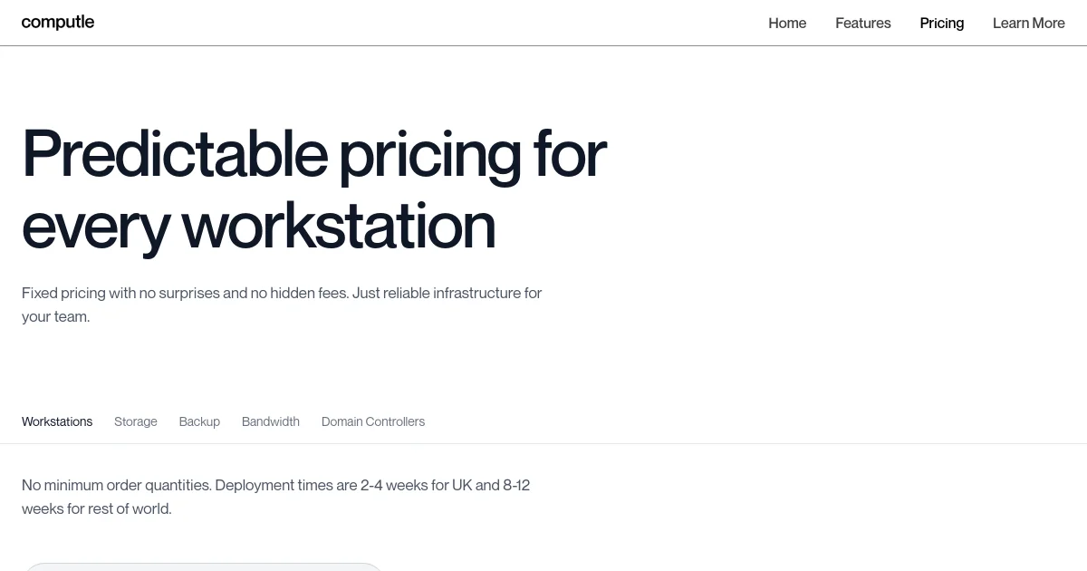Computle pricing page