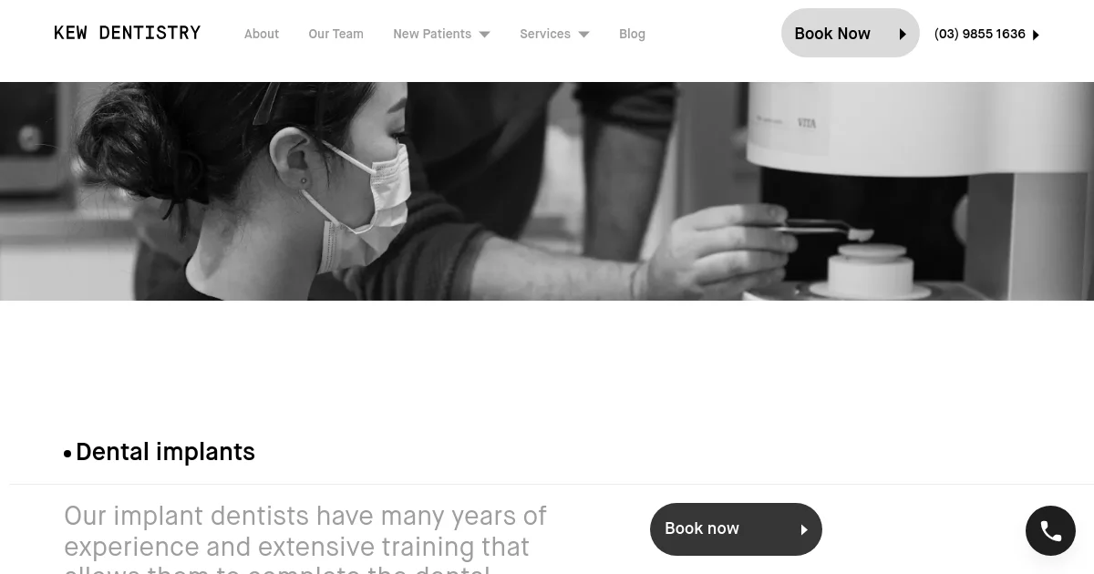 Kew Dentistry pricing page