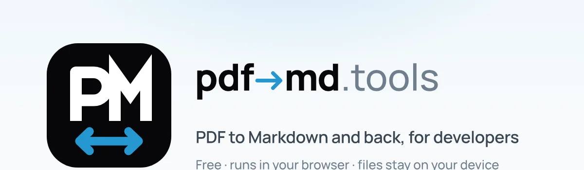 PDF to MD Converter header image