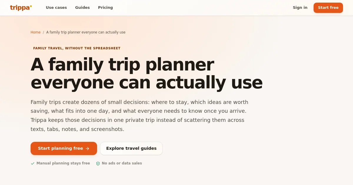 Trippa pricing page