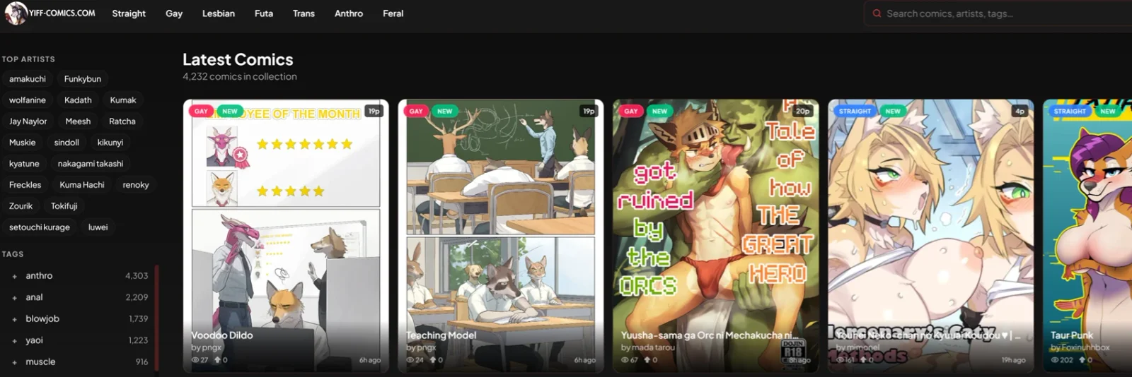 Yiff Comics header image