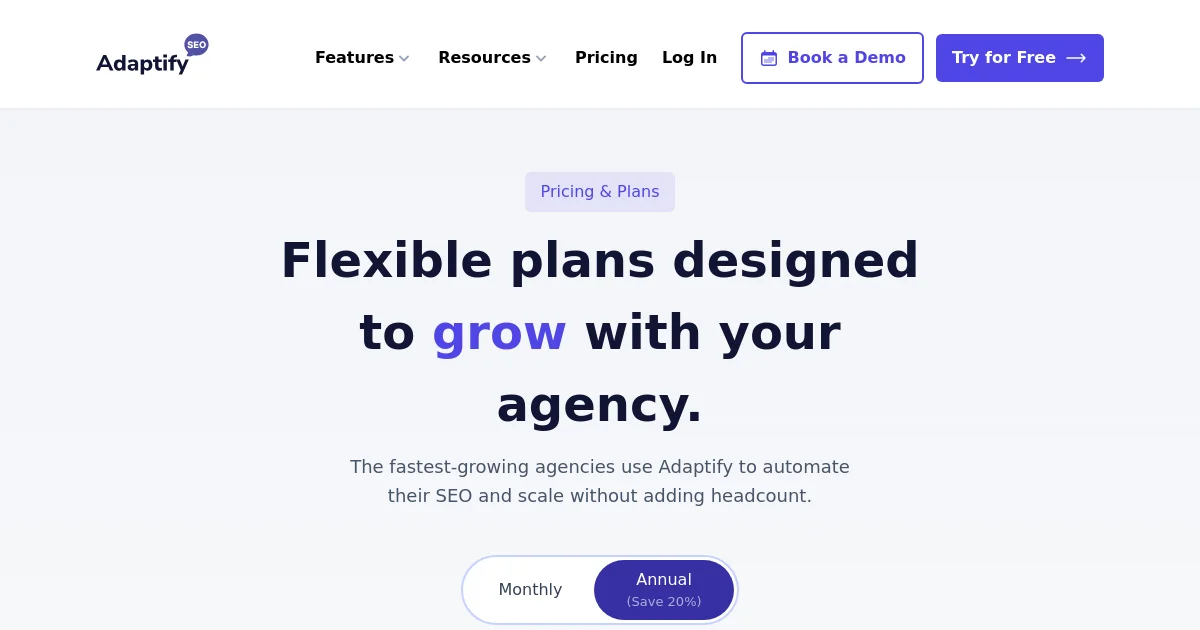 Adaptify pricing page