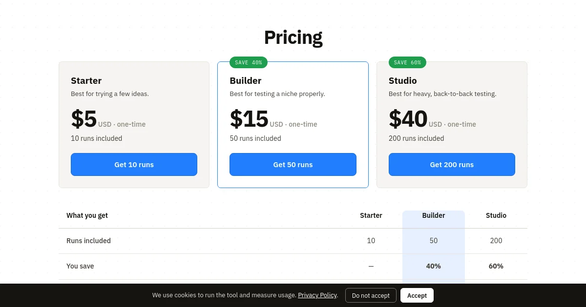 Vibeshipper pricing page
