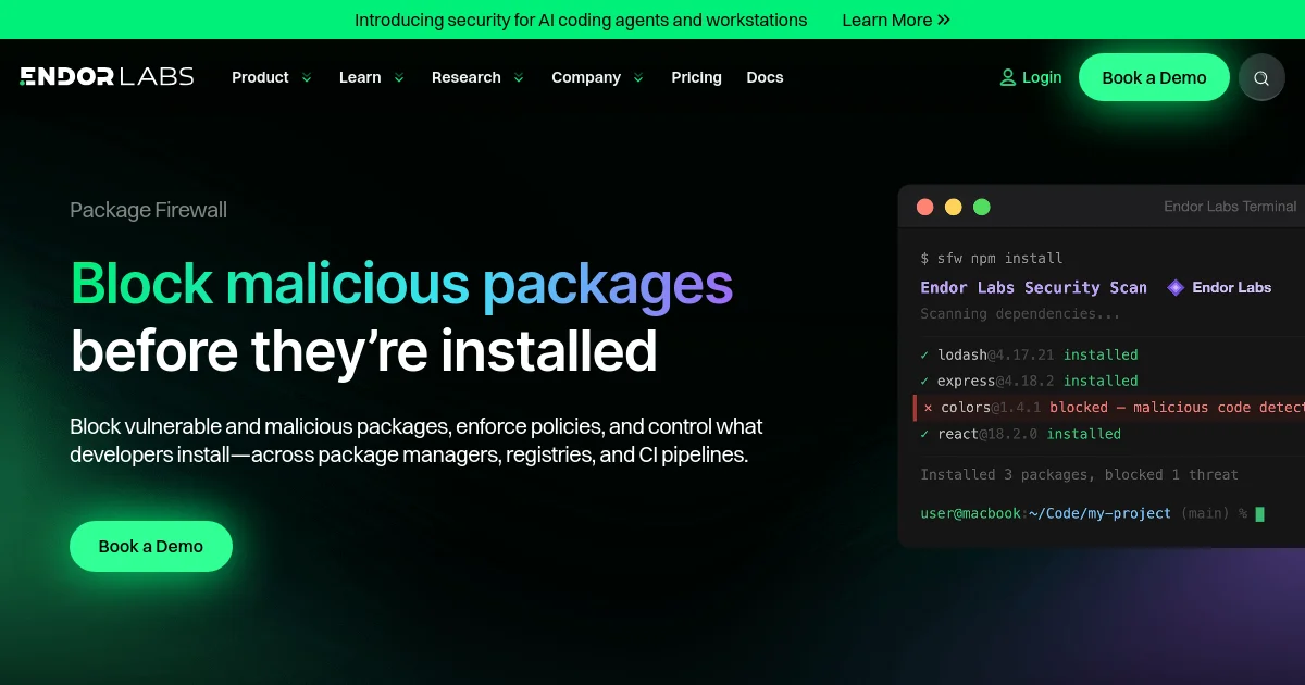 ENDOR LABS pricing page