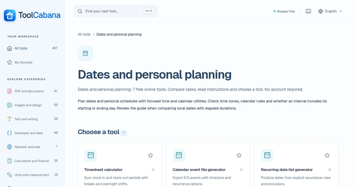 ToolCabana pricing page