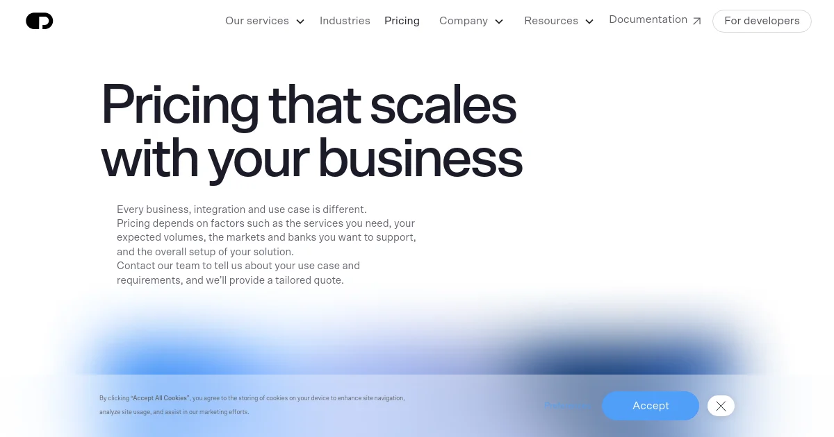 Open Payments pricing page