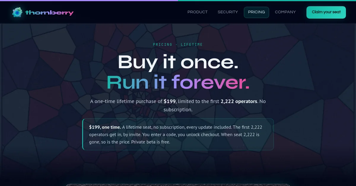 Thornberry pricing page