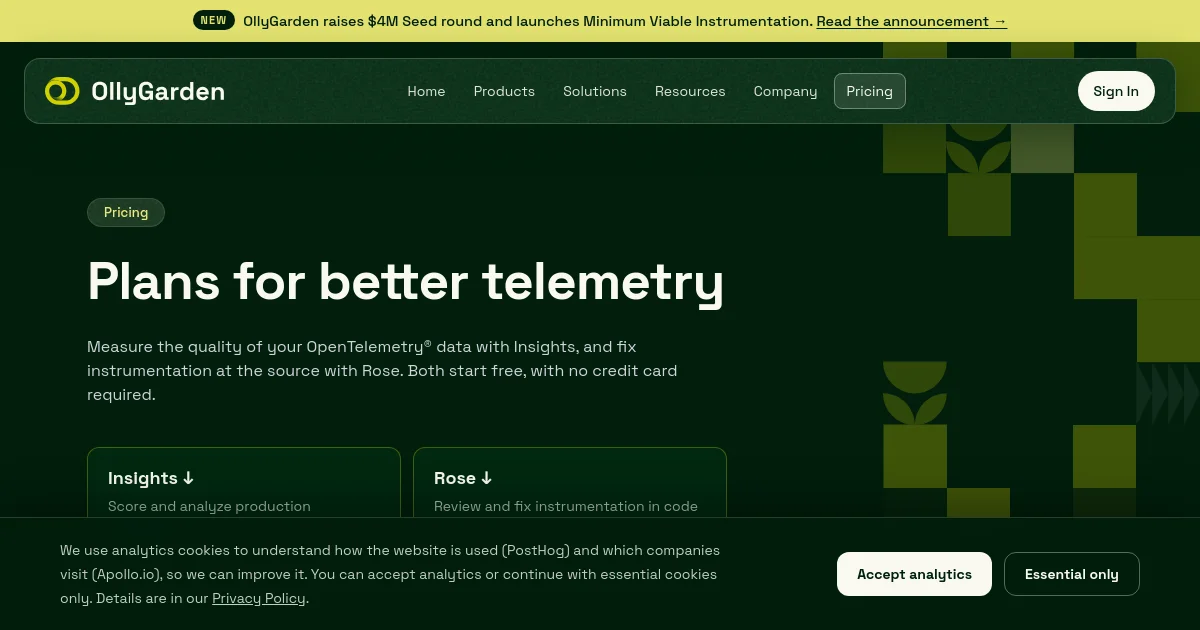OllyGarden pricing page