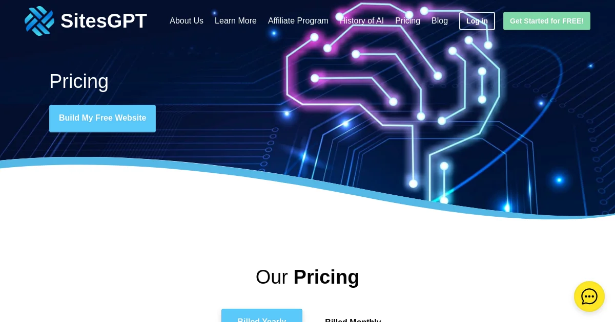 SitesGPT pricing page