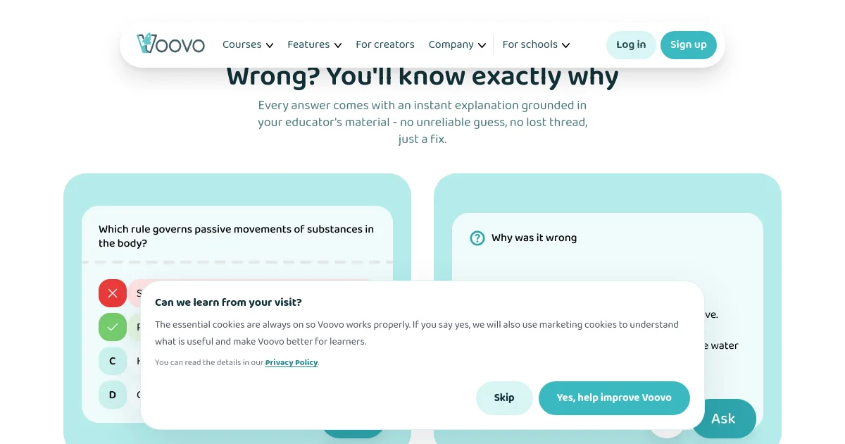 Voovo pricing page