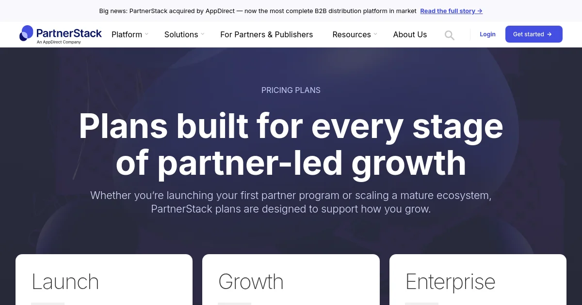 PartnerStack pricing page