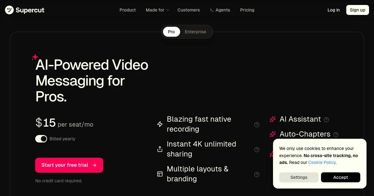 Supercut pricing page