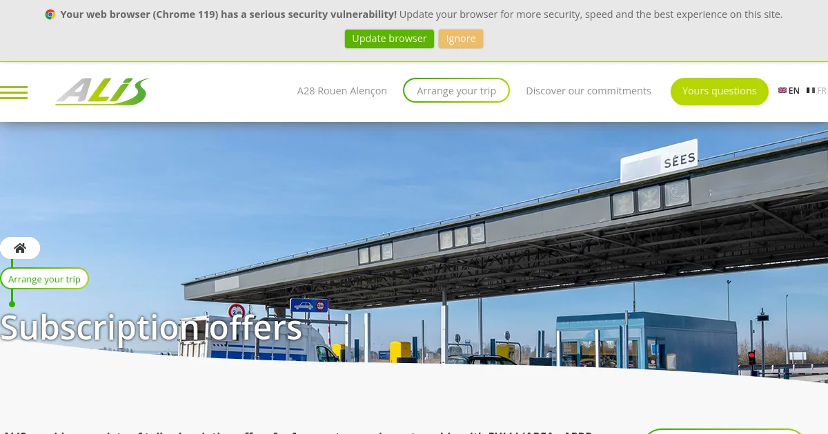 Autoroute de Liaison Seine-Sarthe pricing page
