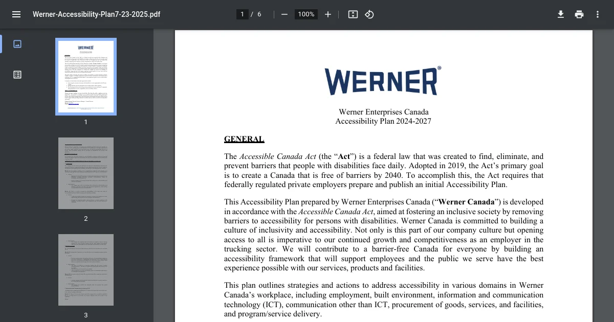 Werner Enterprises, Inc. pricing page