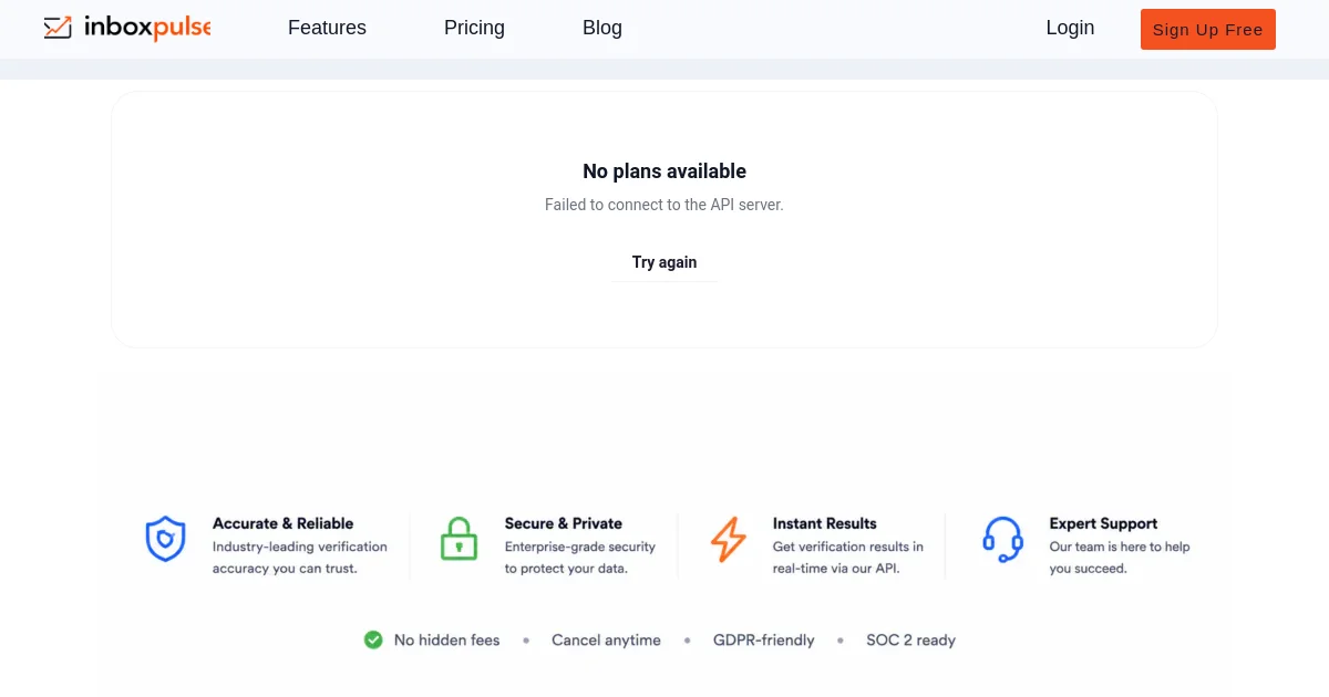 Inboxpulse pricing page