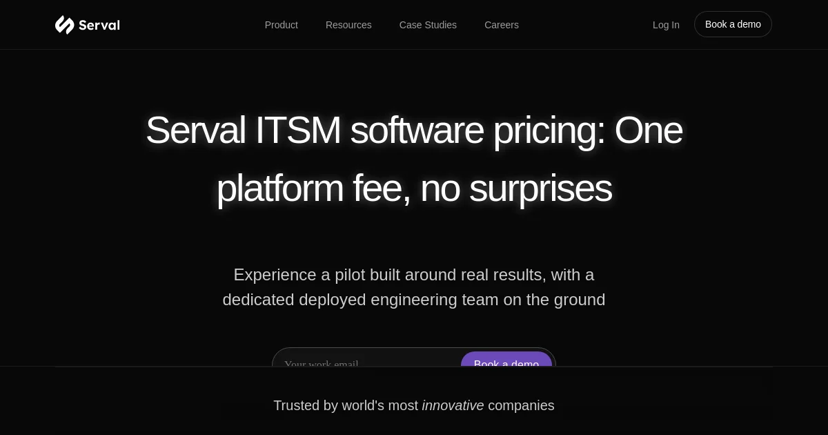 Serval pricing page