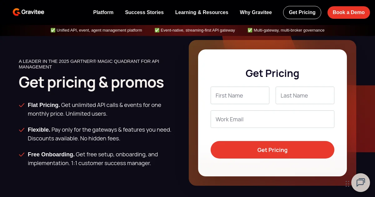Gravitee pricing page