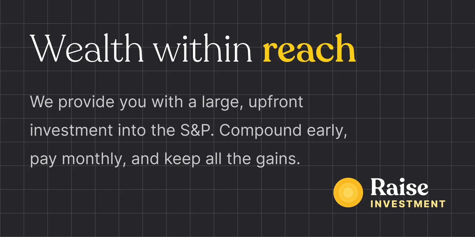 Raise Financial . header image