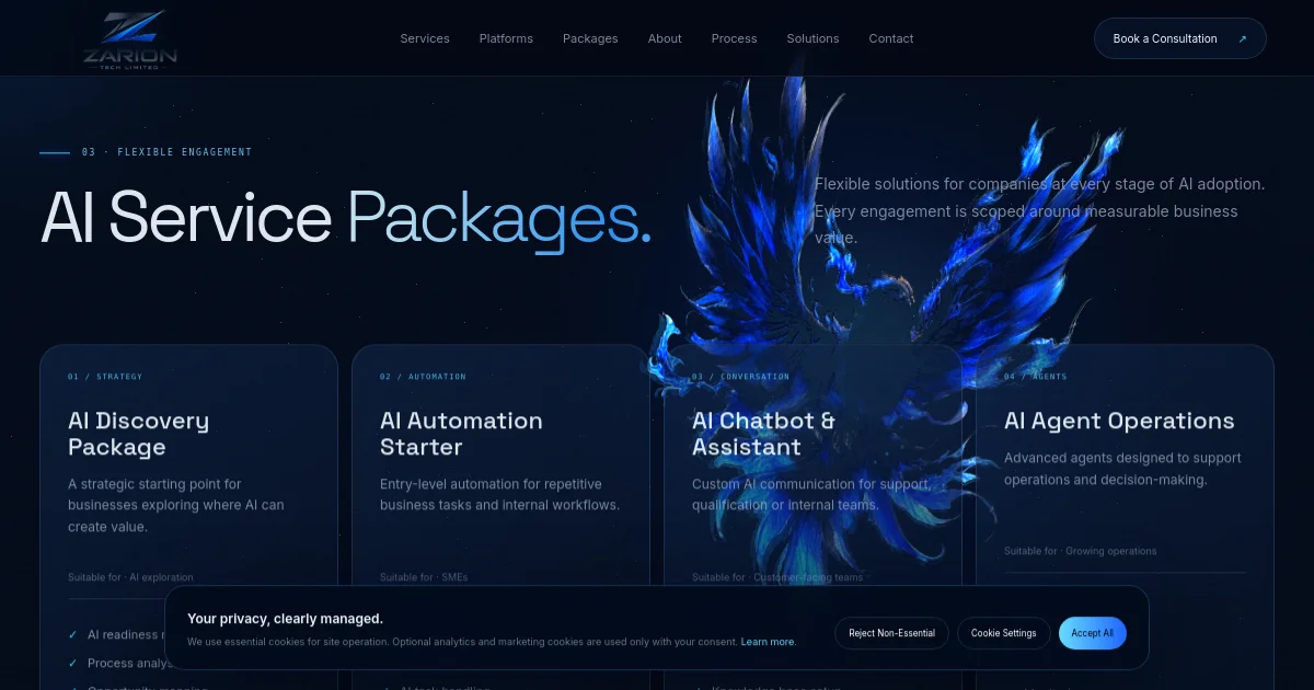 Zarion Tech pricing page