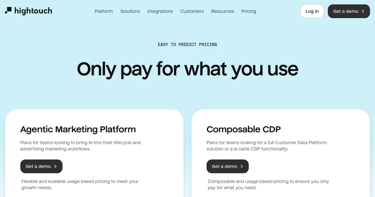 Hightouch pricing page