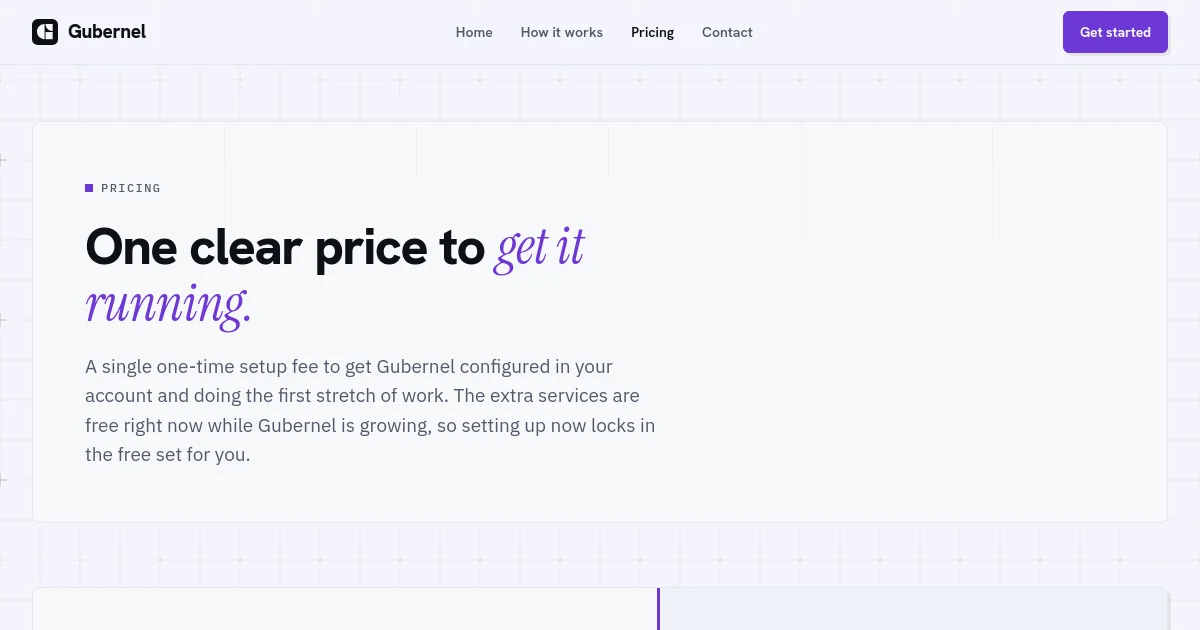 Gubernel pricing page