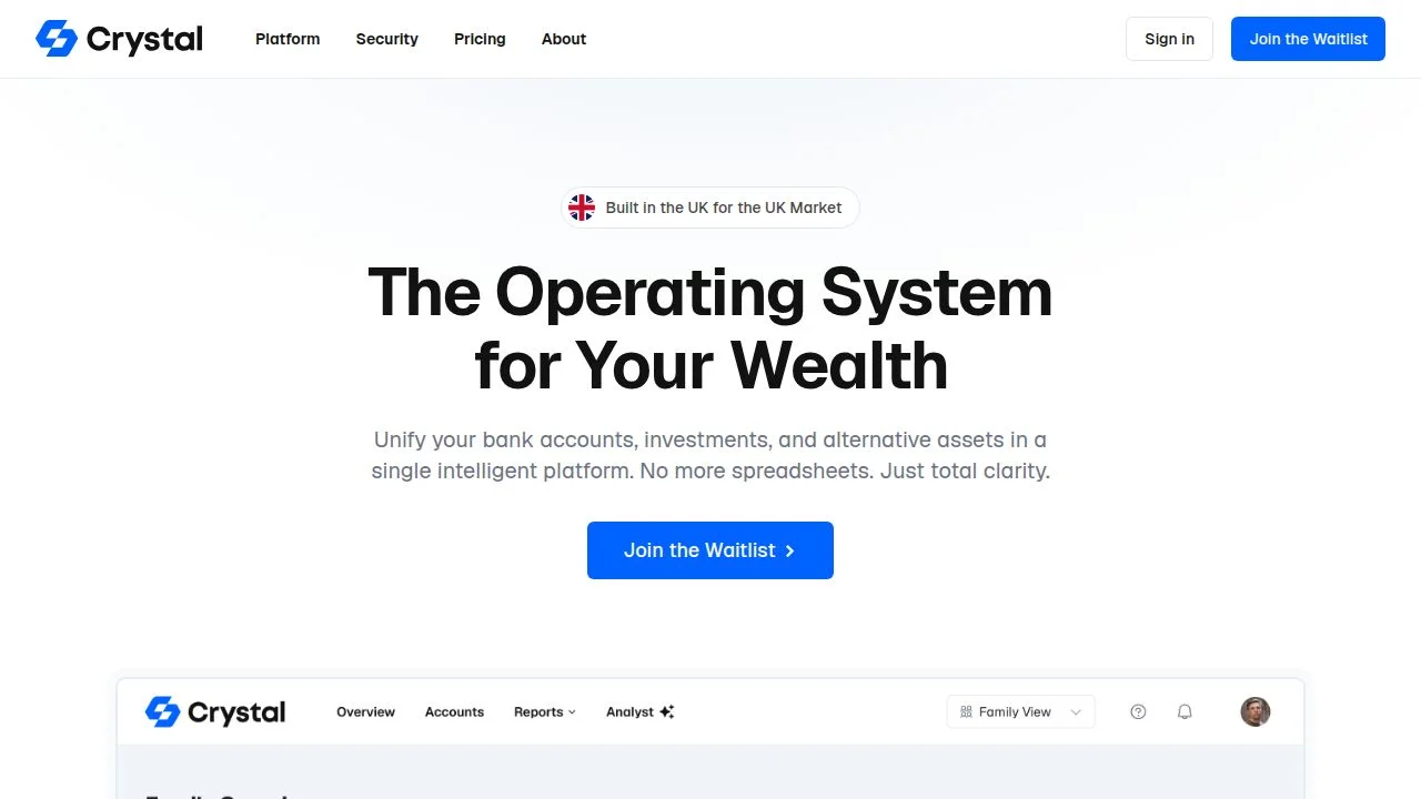 Crystal Wealth Intelligence header image