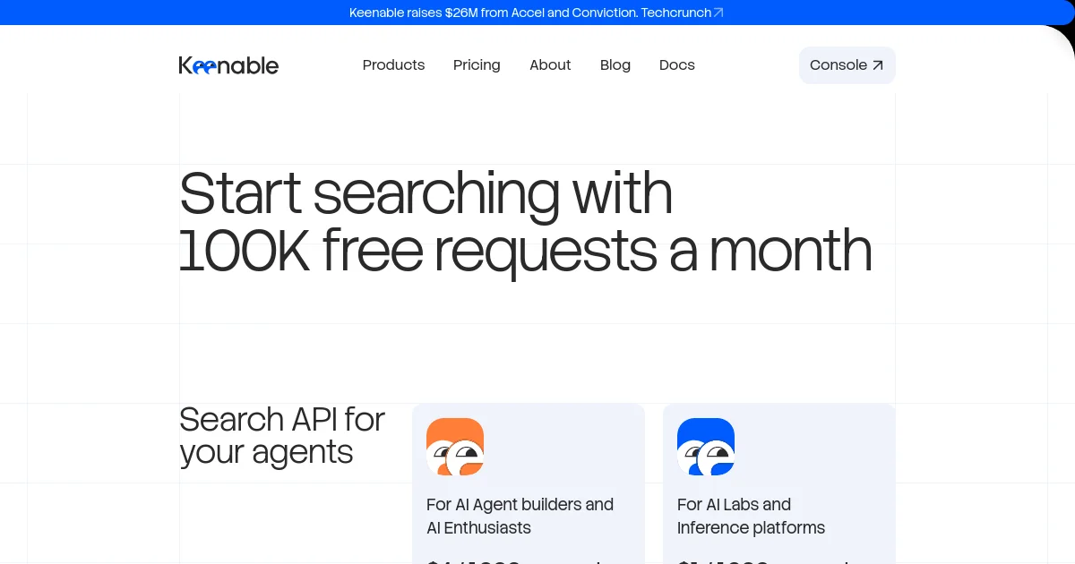 Keenable.ai Inc. pricing page