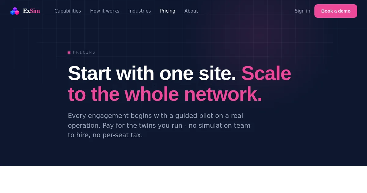 Ezsim pricing page