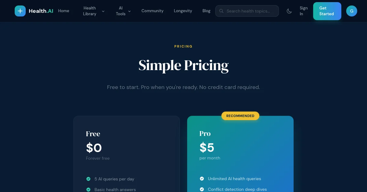 Health-One (Cc) pricing page
