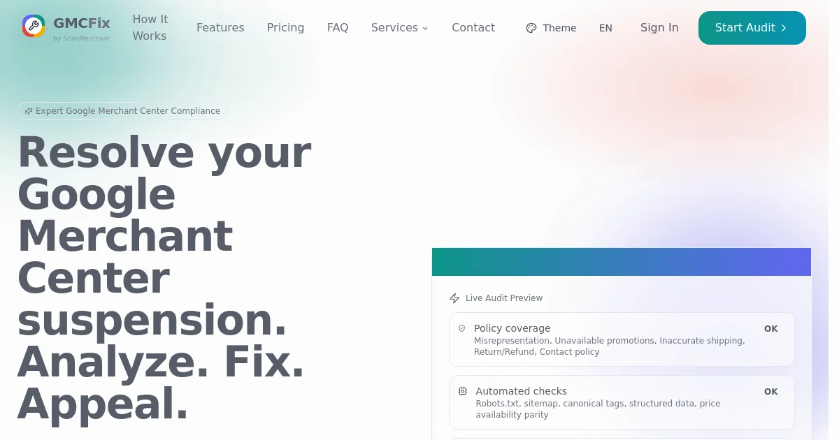 GMCFix.com pricing page