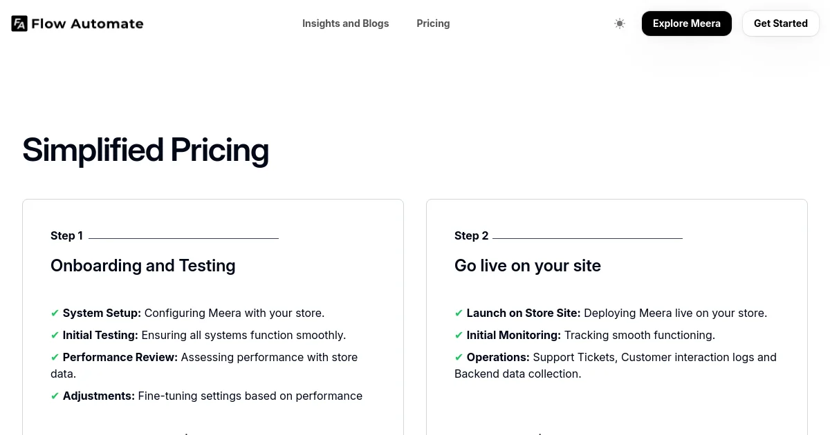 Flow Automate pricing page