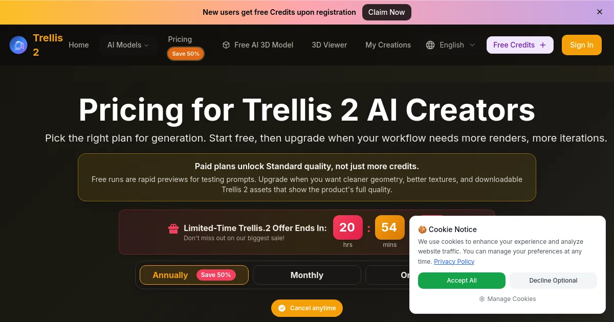 trellis 2 pricing page
