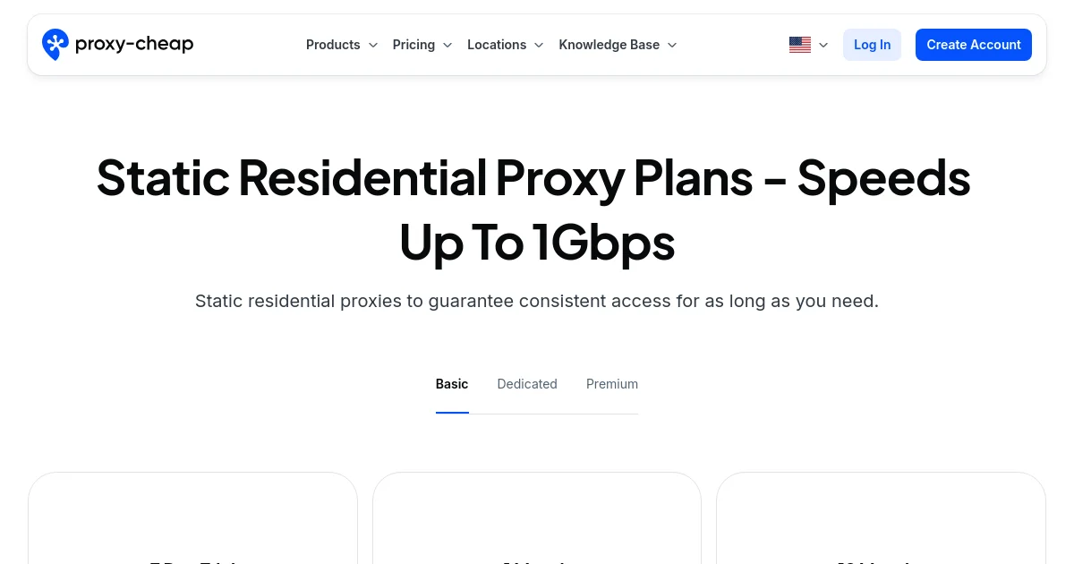Buy Proxies: Residential, Mobile, ISP & Datacenter pricing page