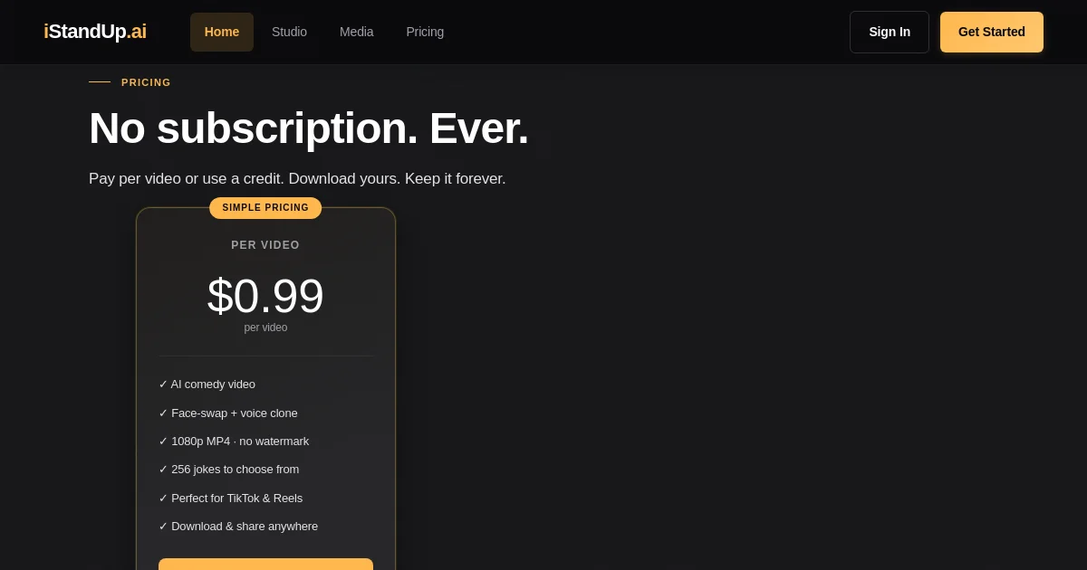 Fritz Lamour pricing page